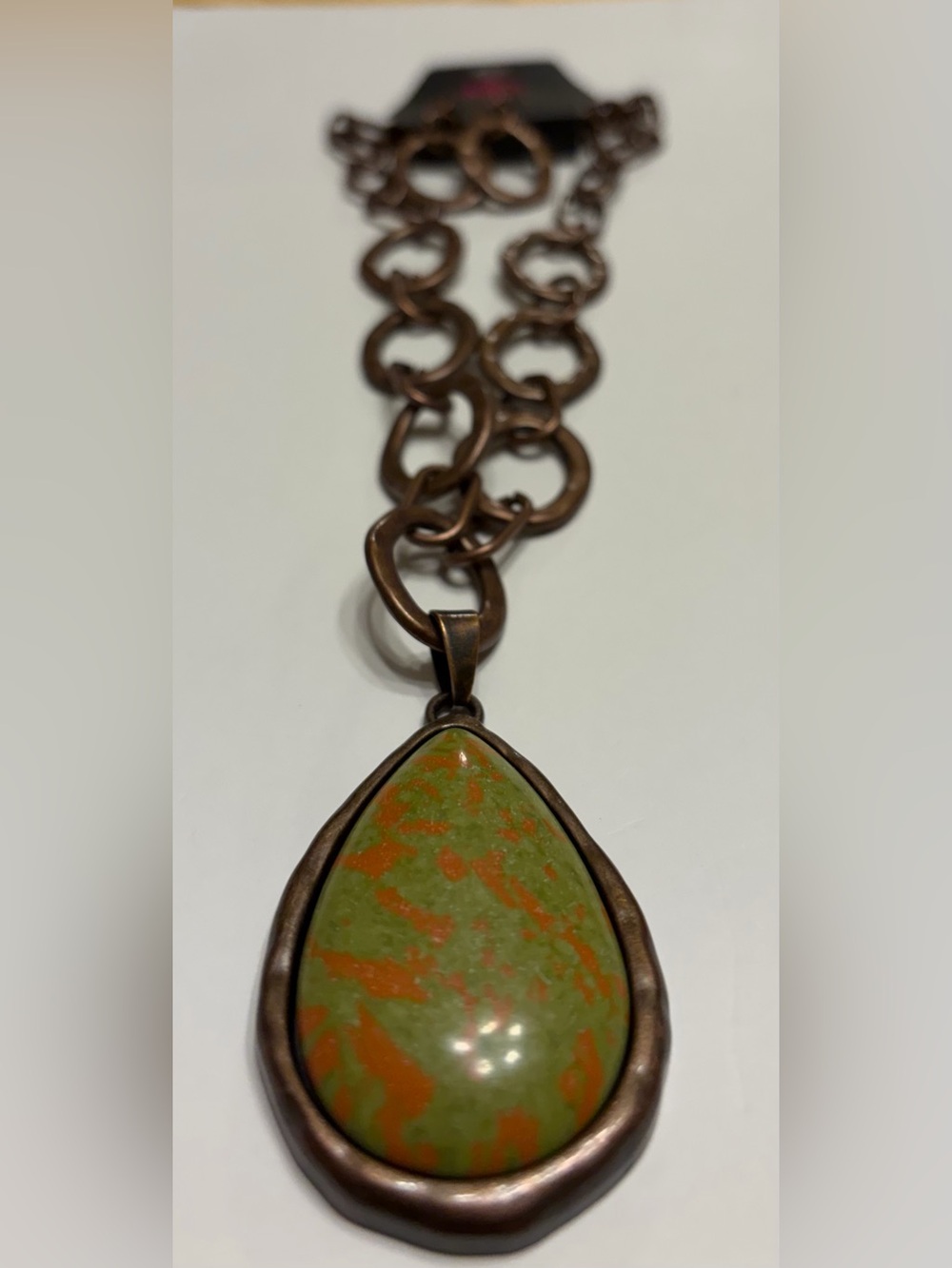 Paparazzi Green & Brown Pendant Necklace